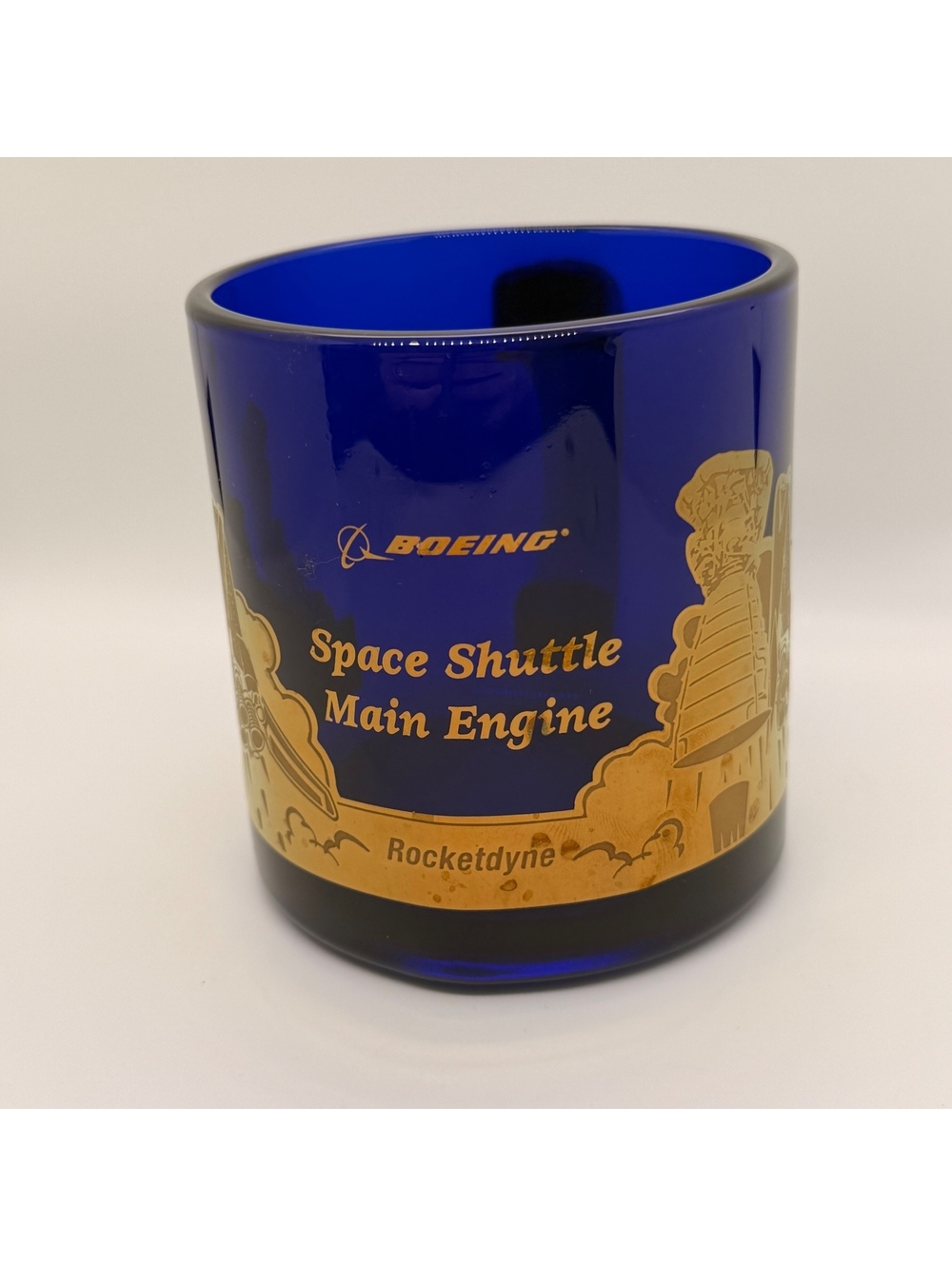 Vintage Boeing Space Shuttle Main Engine Rocketdyne Blue Mug